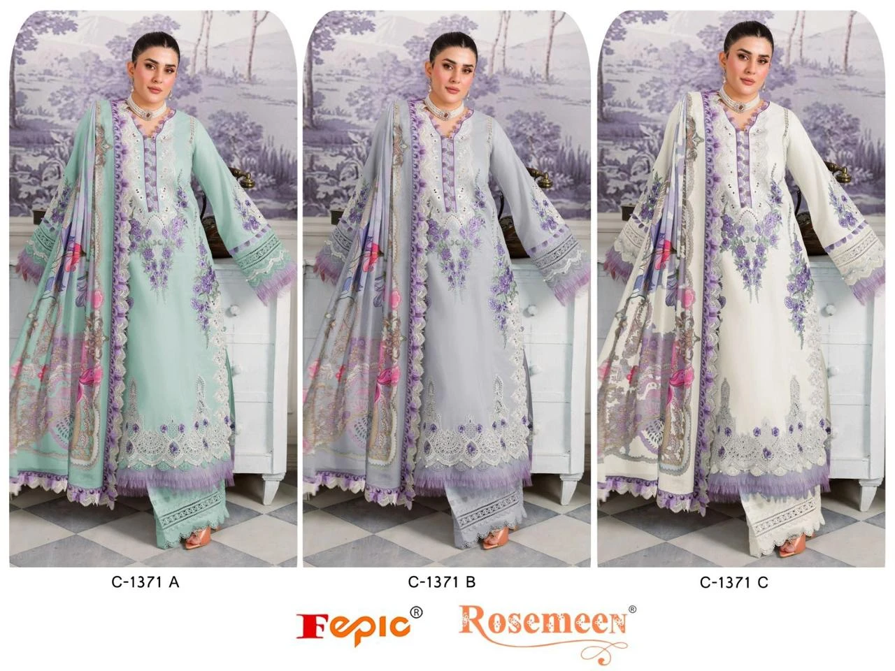 Fepic C 1371 Pure Cotton Wholesale Pakistani Salwar Suit Catalog — Wholesale Salwar Suits, MPA wholesale from Surat — view 5